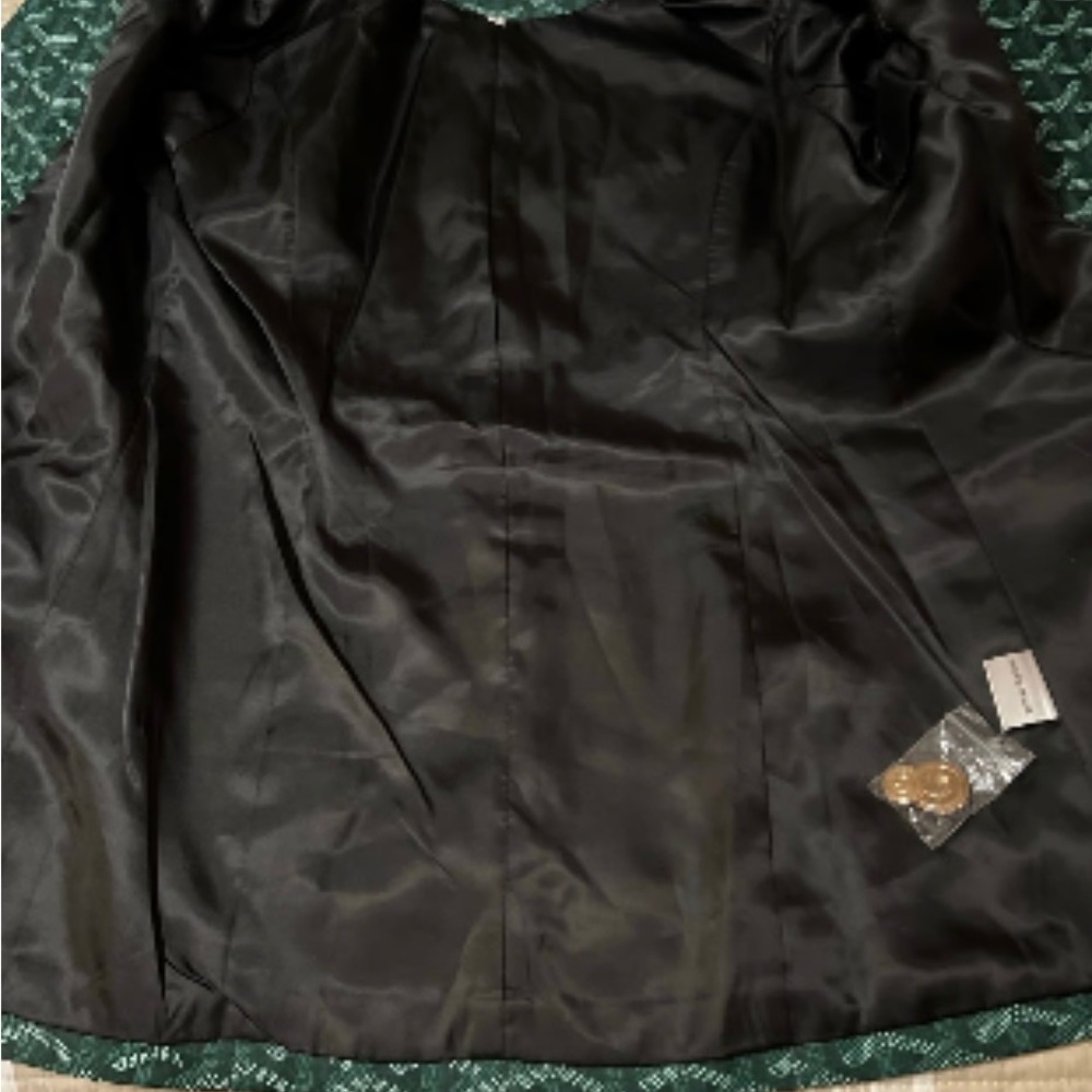 Green Double-Breasted Blazer with Pattern - Picture 5 of 9